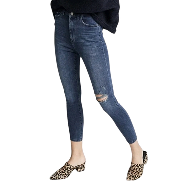 DL1961 Chrissy Ultra High Rise Instasculpt Skinny Ankle Jean Distressed 26 - Picture 11 of 11